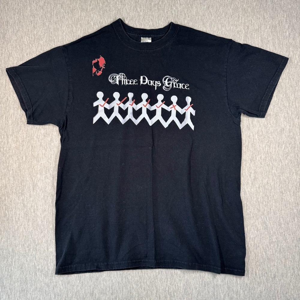 Three Days Grace Band T Shirt Mens Medium Black Graphic Rock Emo Gildan Tee